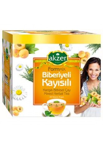 Akzer Biberiyeli Kayısılı Çay 60 Poşet